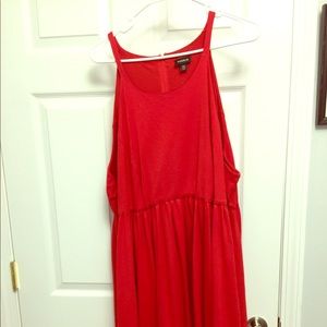 Torrid Red empire waist skater dress.